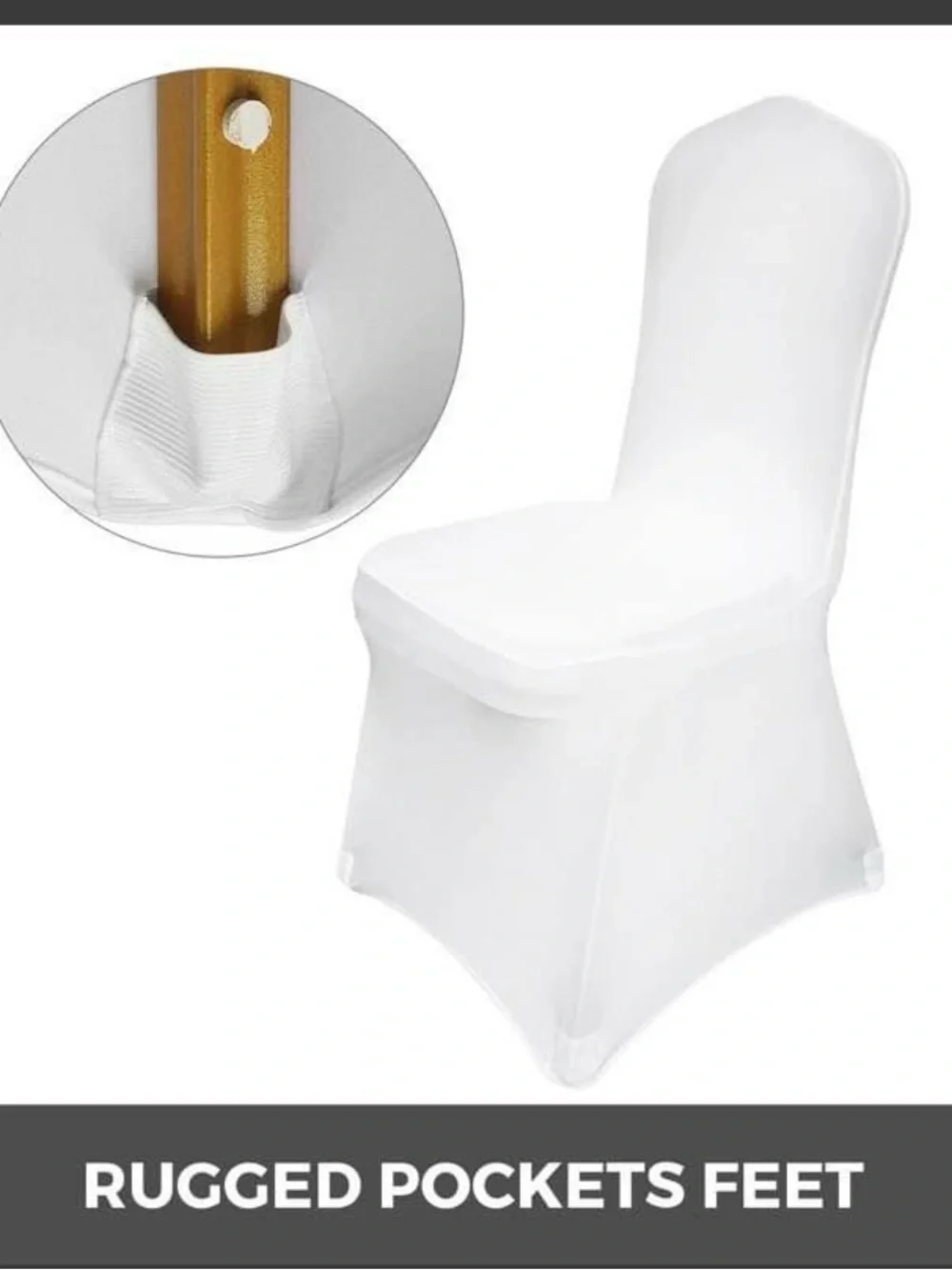 10 count White Spandex Wedding Linen Dining Chair Covers Flat Front Durable New